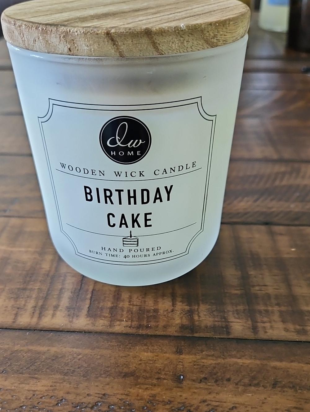 DW Home Birthday Cake Wooden Wick Candle- 11.5oz